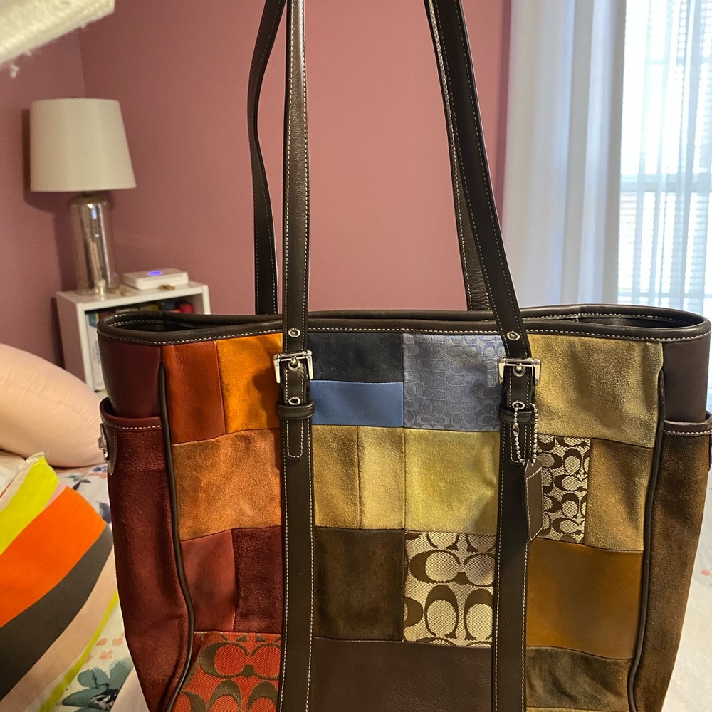 Coach multi-colored tote